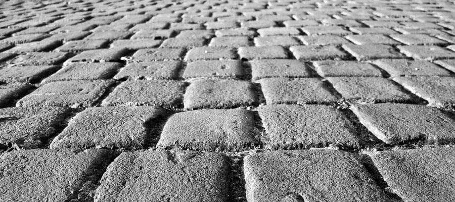 Close up of cobblestones on ground