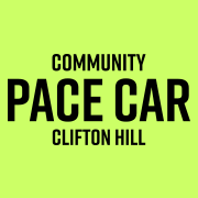Text saying "Community Pace Car Clifton Hill"