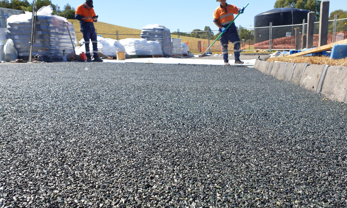 Two Yarra City Council contractors completed works on Ramsden Street permeable pavement and media filter trial in Ramsden Street Clifton Hill