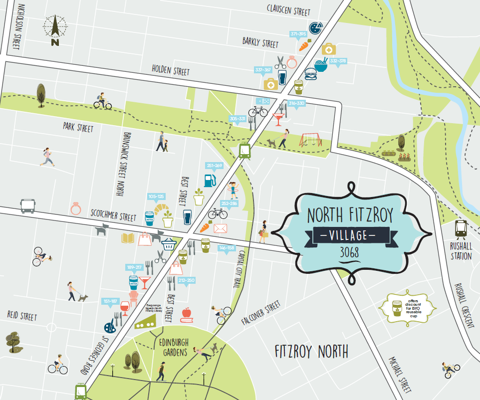 North Fitzroy directory map Yarra council