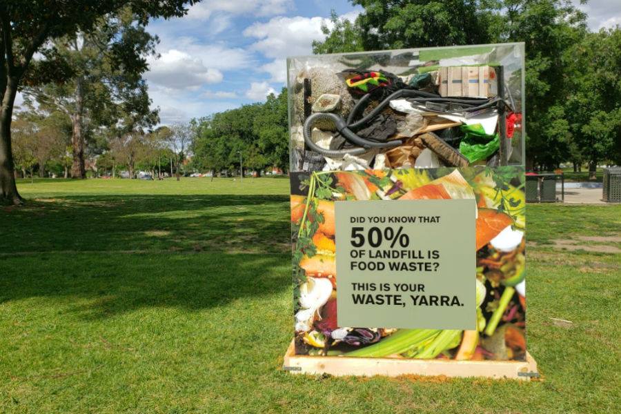 food waste box depicting food waste collected at Yarras depot