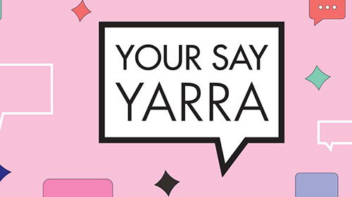 Your Say Yarra speech bubbles over pink