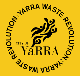 Yarra Waste Revolution and Yarra Council logo on yellow background