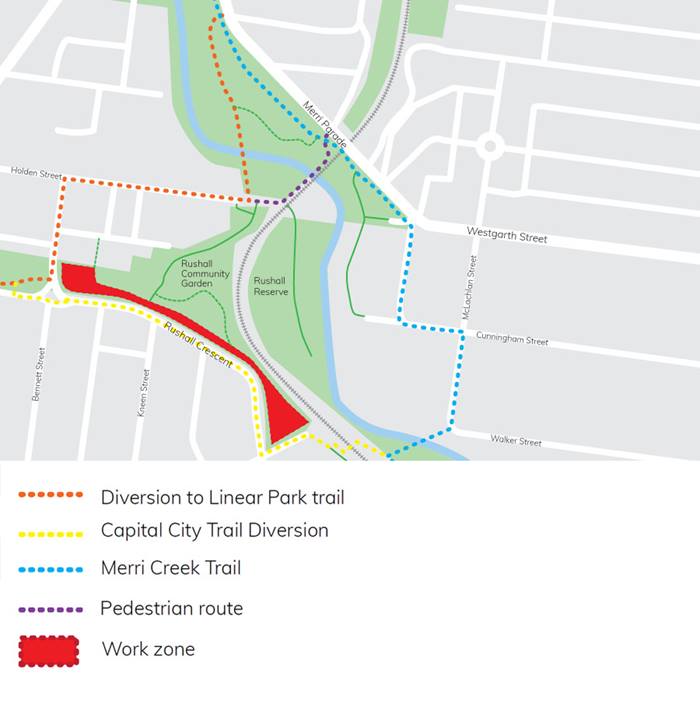 Map of path upgrade in Thomas Kidney Reserve