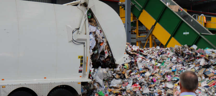truck dumping recycling