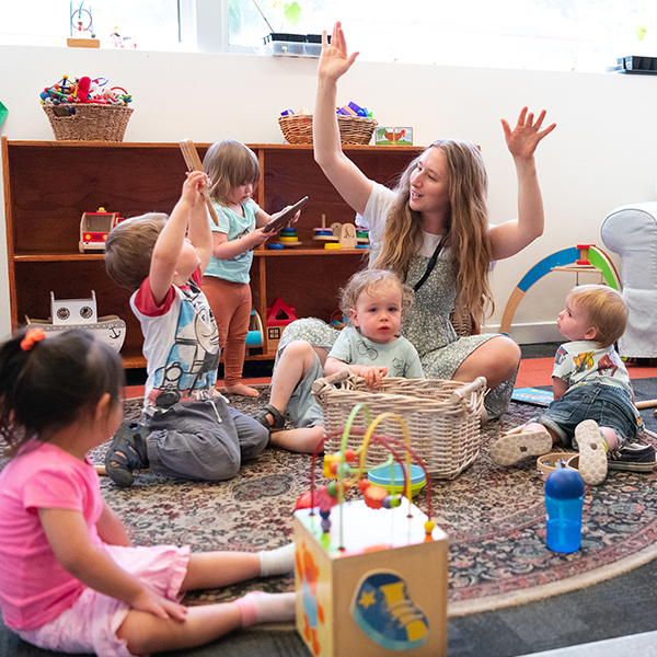a mother's group having fun with their children at a Yarra childcare facility
