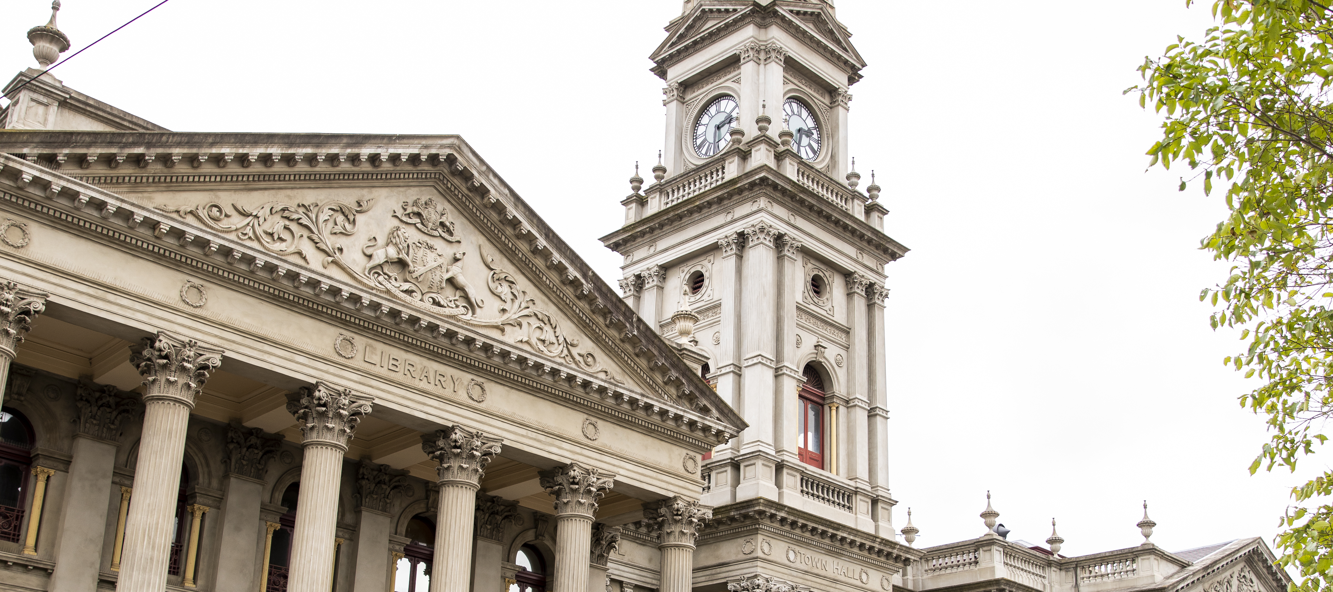 Shot of the exterior of Fitzroy Town Hall
