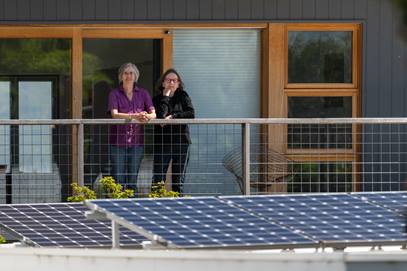 Residents with solar panels
