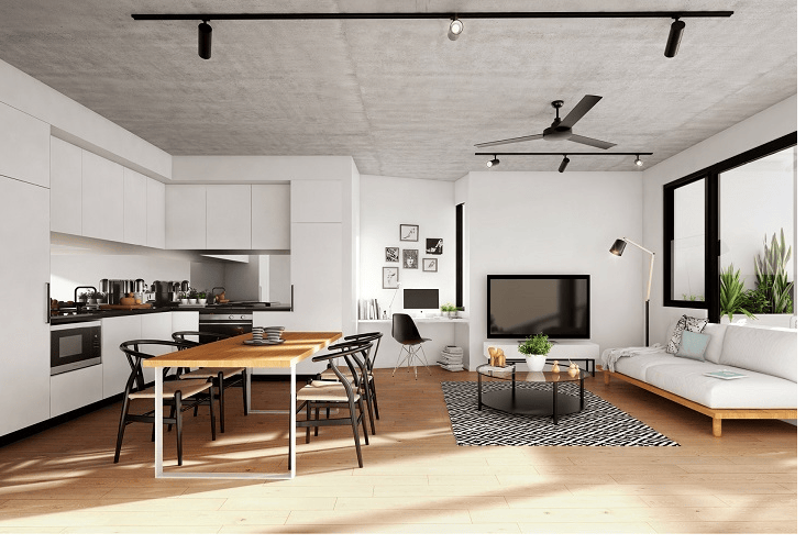 Inside of apartment lounge-room